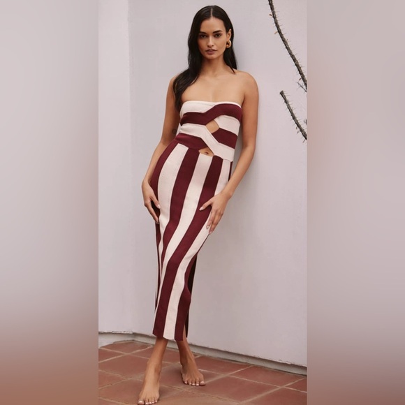 Anthropologie Dresses & Skirts - Celandine Anthropologie Strapless Cutout Knit Midi Dress